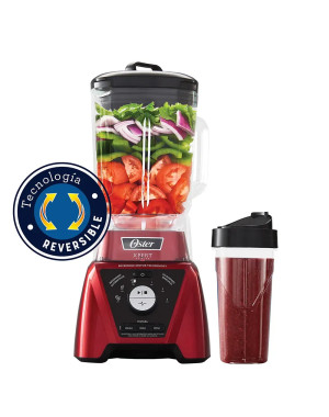 Licuadora Xpert Series roja con un vaso Blend N Go Oster BLST3B RPG 053
