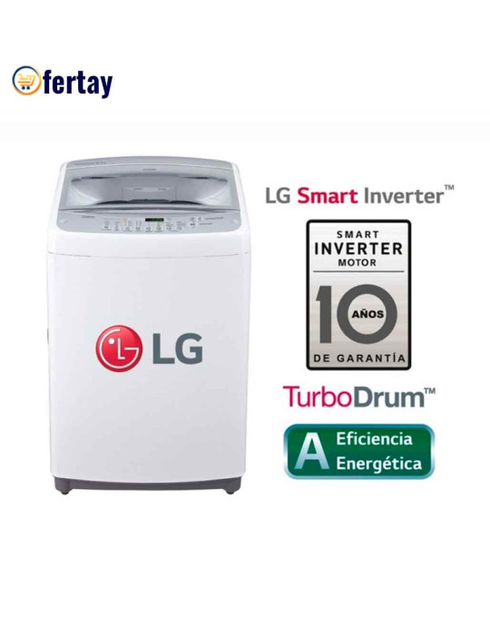 Lavadora lg de 18 kg carga superior smart inverter ts1804nw