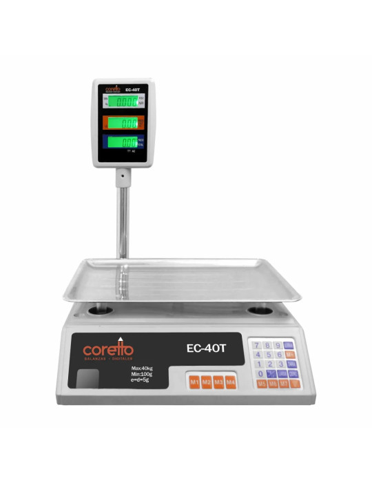 Balanza Eléctronica 40 kg con Torre Coretto