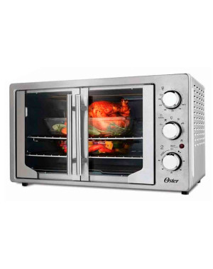 Horno oster plateado puertas estilo frances 42 litros